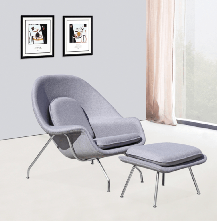 Woom Chair and Ottoman - Euro Living Furniture